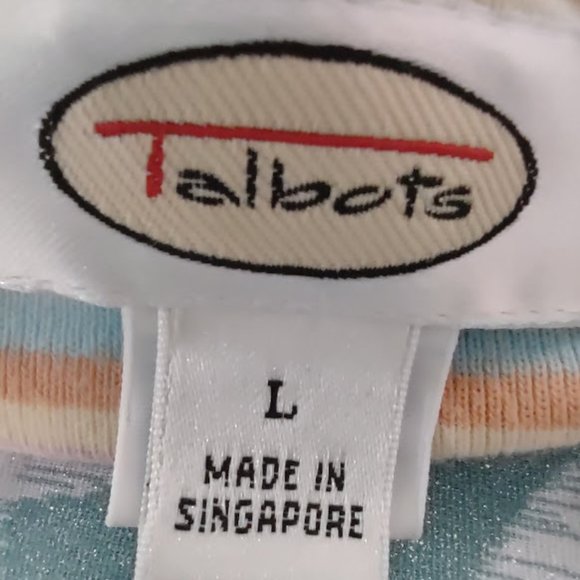 TALBOTS PASTEL STRIPED WOMEN'S PULLOVER SHIRT 3/4 SLEEVES SIZE L - Picture 4 of 6